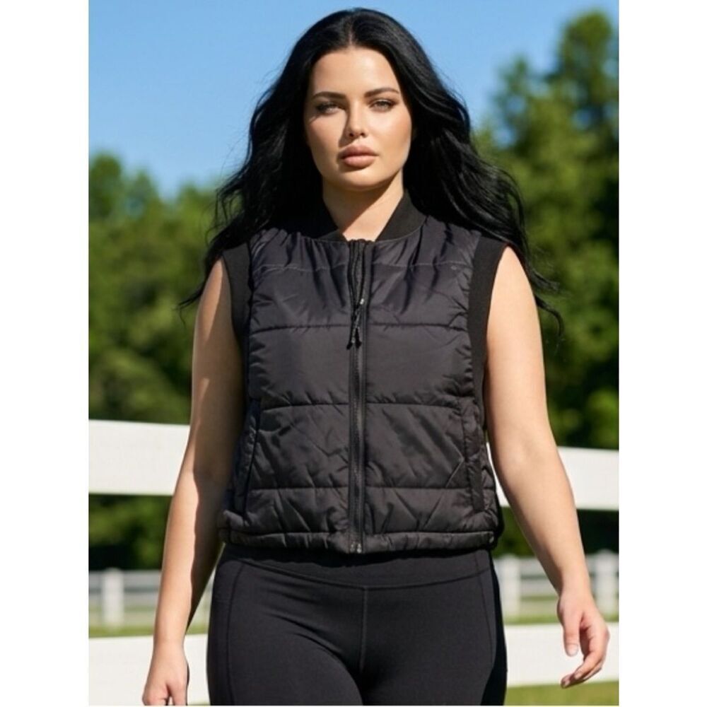 NWT Alpine Design Plus Size Shortie ExoTrail Quilted Vest Color Black -Size XL